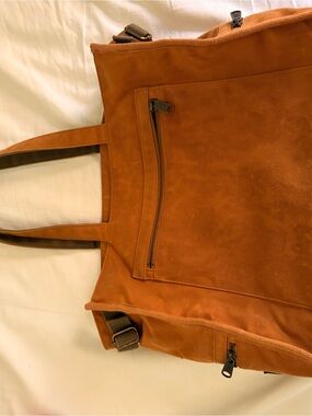 Freddy Rust Orange Canvas Tote with Front Zip
